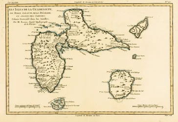 Die Inseln von Guadeloupe, Marie-Galante, La Desirade und die Isles des Saintes, französische Kolonien in den Antillen (aus 
